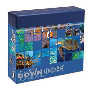 2014 $1 The Land Down Under Great Barrier Reef 1oz Silver Coloured Proof Coin