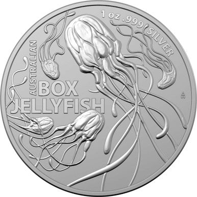 2023 $1 Australia's Most Dangerous Box Jellyfish 1oz Silver BU Coin