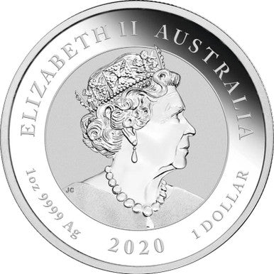 2020 $1 Bull and Bear 1oz Silver BU Coin