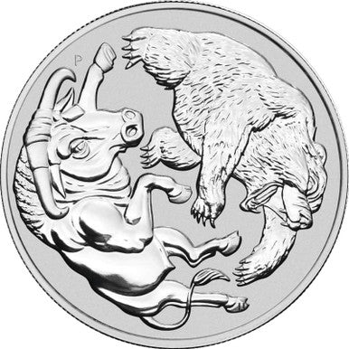 2020 $1 Bull and Bear 1oz Silver BU Coin