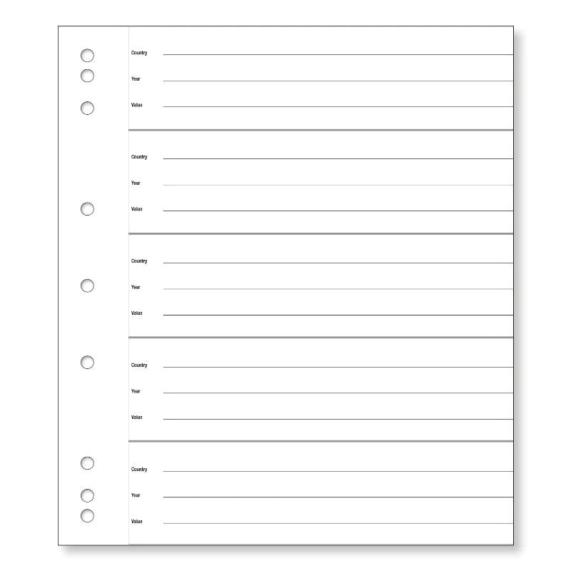 Renniks Coin Album Refill Pages 20 Pocket 10 Pack