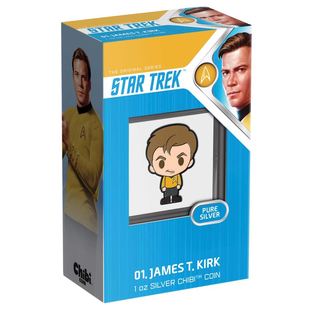 Niue 2021 $2 Chibi Star Trek Captain James T. Kirk Shaped 1oz Silver Proof Coin