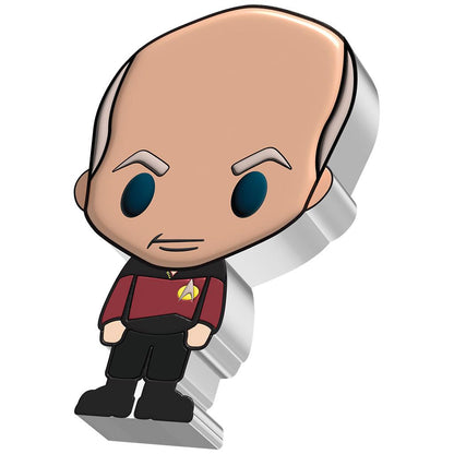 Niue 2022 $2 Chibi Star Trek The Next Generation Jean-Luc Picard Shaped 1oz Silver Proof Coin