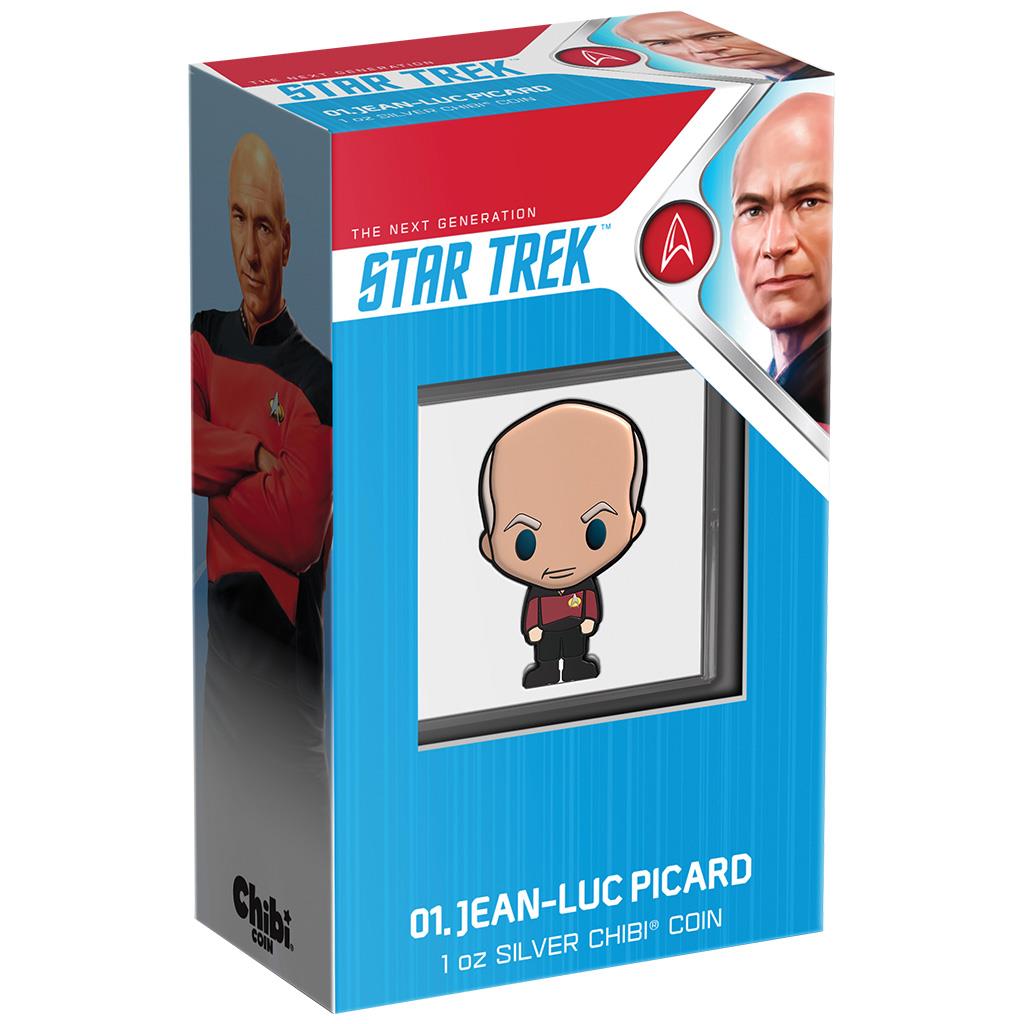 Niue 2022 $2 Chibi Star Trek The Next Generation Jean-Luc Picard Shaped 1oz Silver Proof Coin
