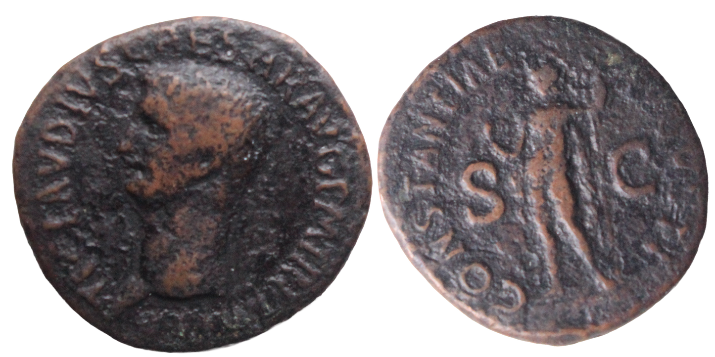 Roman Empire, Claudius 41-54AD Dupondius Fine
