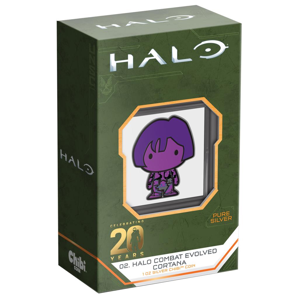 Niue 2021 $2 Chibi Halo Celebrating 20 Years Cortana Shaped 1oz Silver Proof Coin