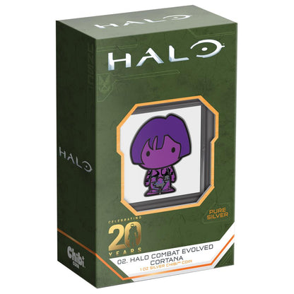 Niue 2021 $2 Chibi Halo Celebrating 20 Years Cortana Shaped 1oz Silver Proof Coin