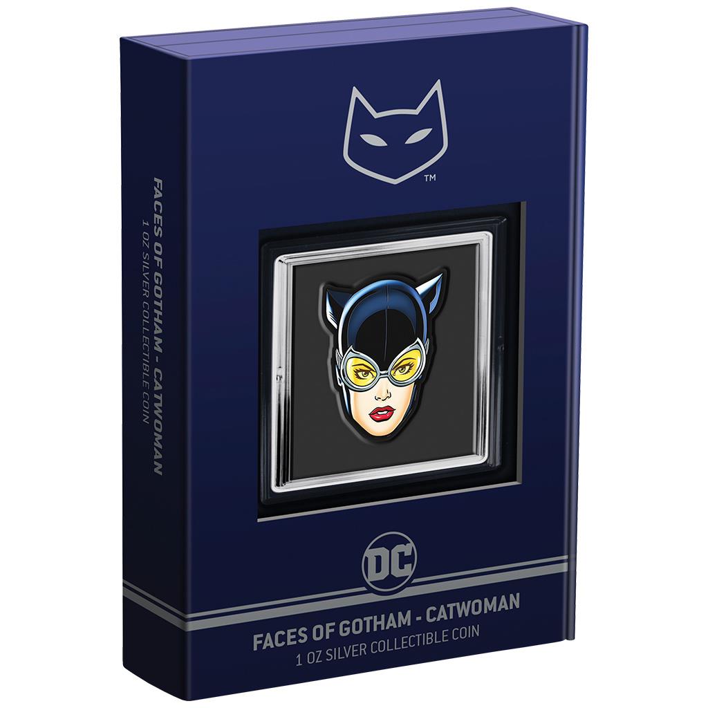 Niue 2022 $2 DC Comics Faces of Gotham Catwoman 1oz Silver Coloured Proof Coin