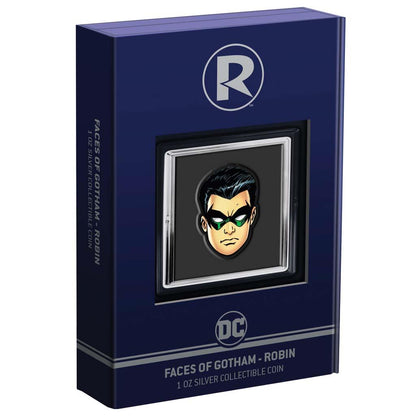 Niue 2022 $2 DC Comics Faces of Gotham Robin 1oz Silver Coloured Proof Coin