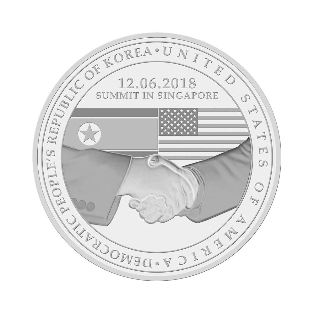 2018 United States - North Korea Summit in Singapore 20g Zinc Proof like Medallion