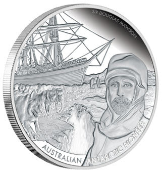 Niue 2014 $10 Australasian Antarctic Expedition Sir Douglas Mawson 5oz Silver Proof Coin