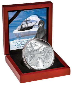 Niue 2014 $10 Australasian Antarctic Expedition Sir Douglas Mawson 5oz Silver Proof Coin