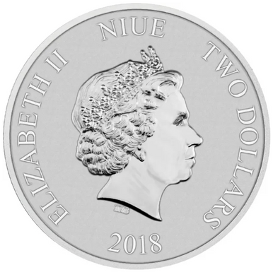 Niue 2018 $2 Star Wars Darth Vader 1oz Silver BU Coin