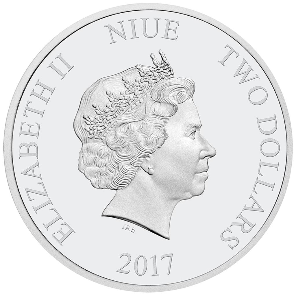 Niue 2017 $2 Mickey Through The Ages Delayed Date 1oz Silver Coloured Proof Coin