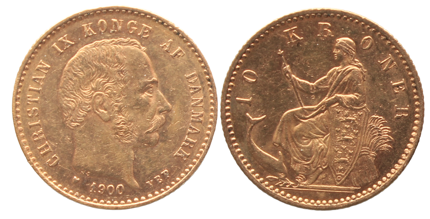 Denmark, 1900 Ten Kroner gEF
