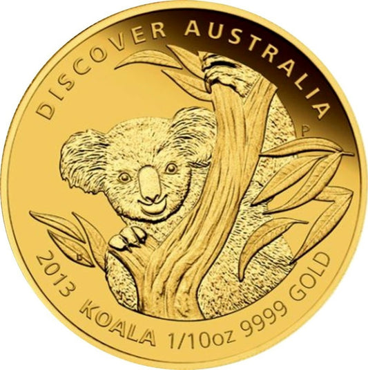 2013 $15 Discover Australia Koala 1/10oz Gold Proof Coin