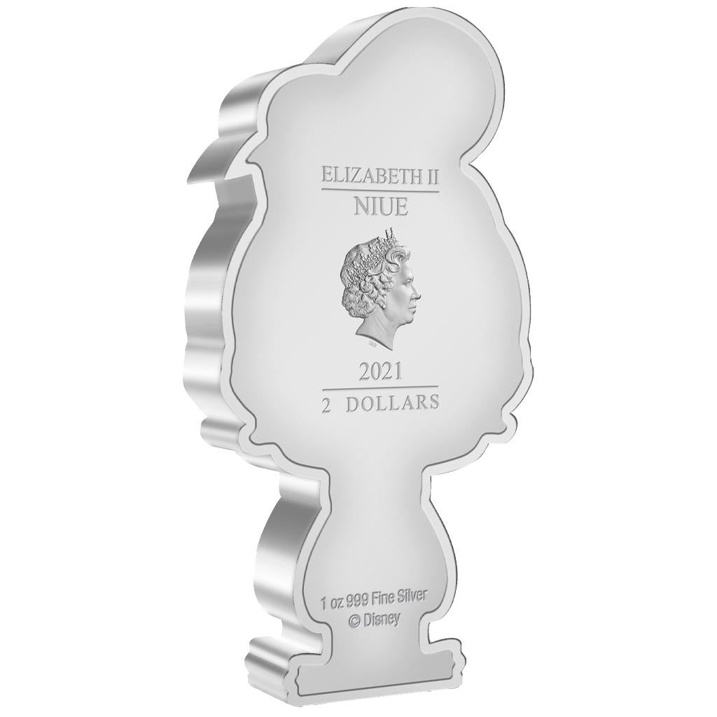 Niue 2021 $2 Chibi Disney Mickey and Friends Donald Duck Shaped 1oz Silver Proof Coin
