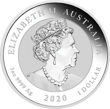 2020 $1 Mythical Creatures Double Pixiu 1oz Silver BU Coin