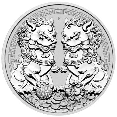 2020 $1 Mythical Creatures Double Pixiu 1oz Silver BU Coin