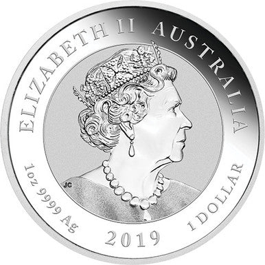 2019 $1 Mythical Creatures Double Dragon 1oz Silver BU Coin