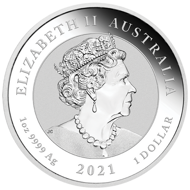 2021 $1 Mythical Creatures Dragon 1oz Silver BU Coin