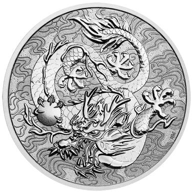 2021 $1 Mythical Creatures Dragon 1oz Silver BU Coin