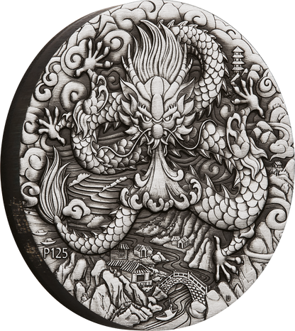 2024 $2 Lunar Year of The Dragon 2oz Silver Antiqued Coin
