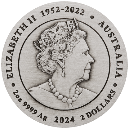 2024 $2 Lunar Year of The Dragon 2oz Silver Antiqued Coin