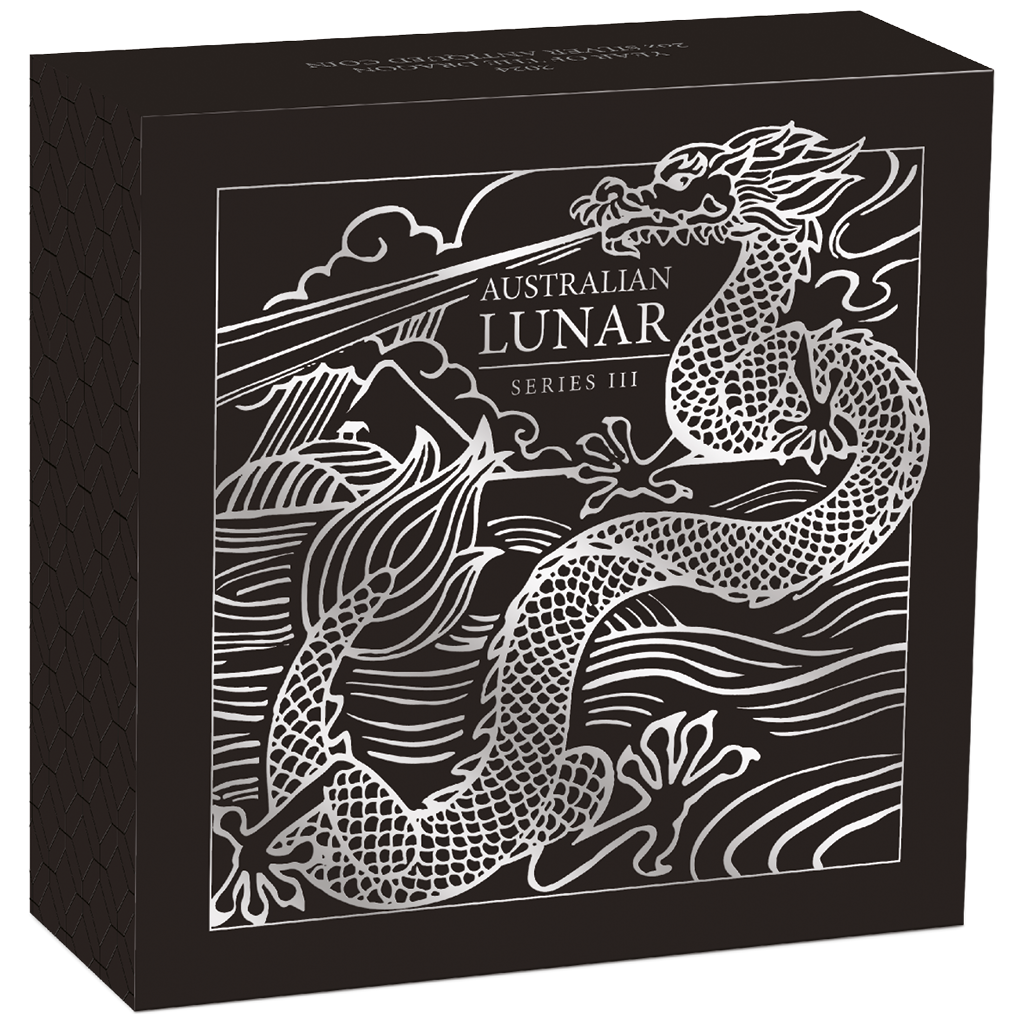 2024 $2 Lunar Year of The Dragon 2oz Silver Antiqued Coin