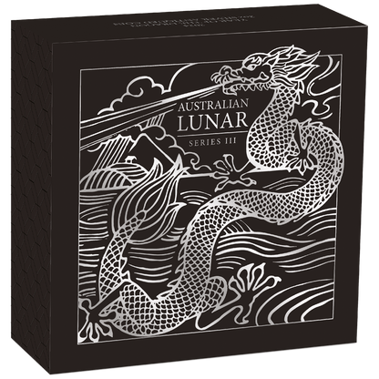 2024 $2 Lunar Year of The Dragon 2oz Silver Antiqued Coin