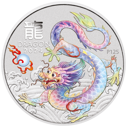 2024 50c Lunar Year of The Dragon 1/2oz Silver 10 Coin Set