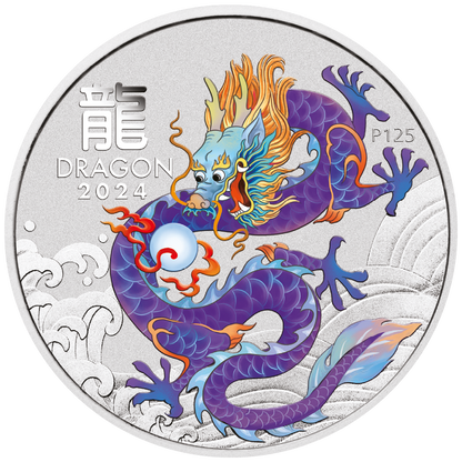 2024 50c Lunar Year of The Dragon 1/2oz Silver 10 Coin Set