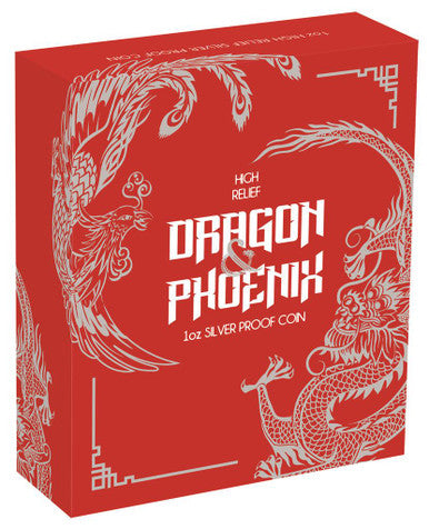 2017 $1 Dragon & Phoenix 1oz Silver High Relief Proof Coin