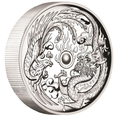 2017 $1 Dragon & Phoenix 1oz Silver High Relief Proof Coin