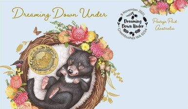 2021 $1 Dreaming Down Under Tasmanian Devil PNC