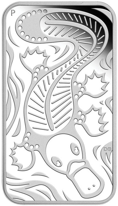 2011 $1 Dreaming Platypus 1oz Silver Rectangle Shaped Coin