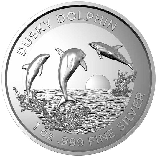 2022 $5 Dusky Dolphin 1oz Silver High Relief Proof Coin
