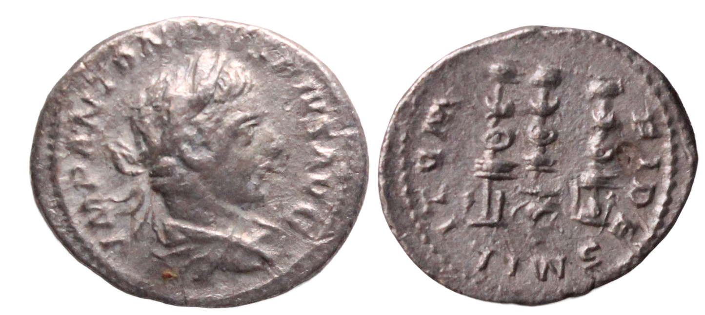 Roman Empire, Elagabalus 218-222AD Silver Denarius gFine
