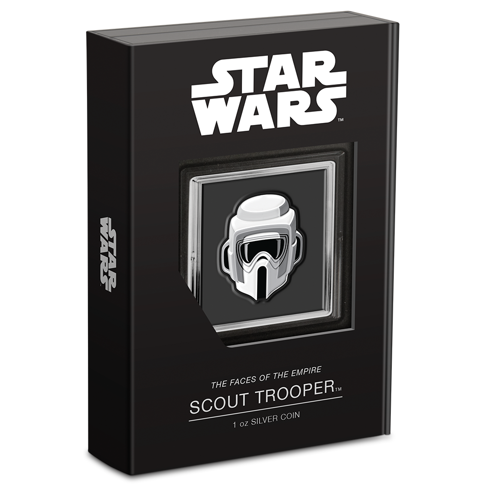 Niue 2021 $2 Faces of The Empire Scout Trooper 1oz Silver Coloured Proof Coin