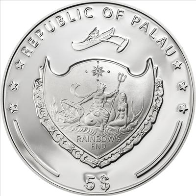 Palau 2013 $5 Four Leaf Clover 1oz Coloured Silver Proof Coin