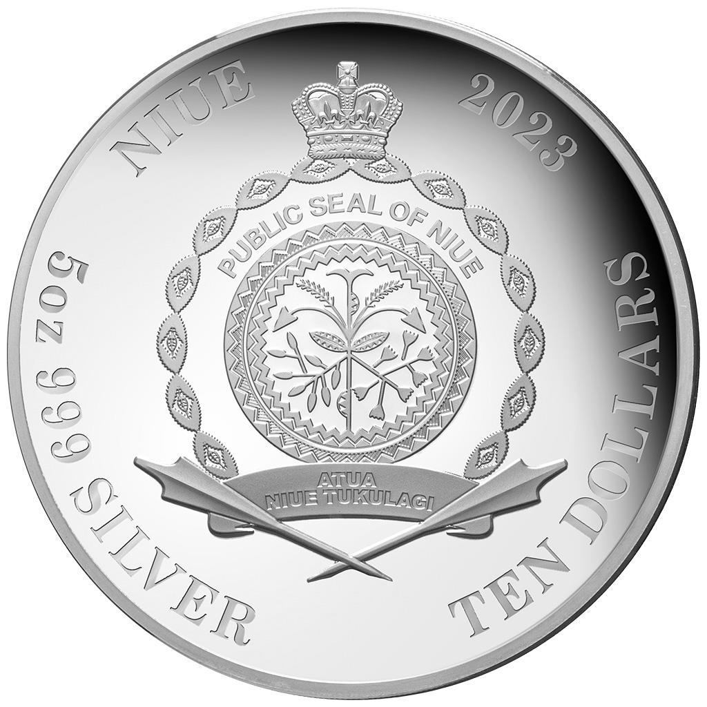 Niue 2023 $10 Australia’s Funnel Web Spider 5oz Silver Coloured High Relief Proof Coin