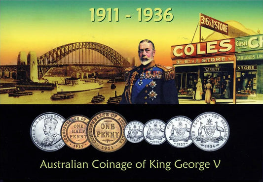 1936 Australian Coinage of King George V Pre Decimal 6 Coin Year Set