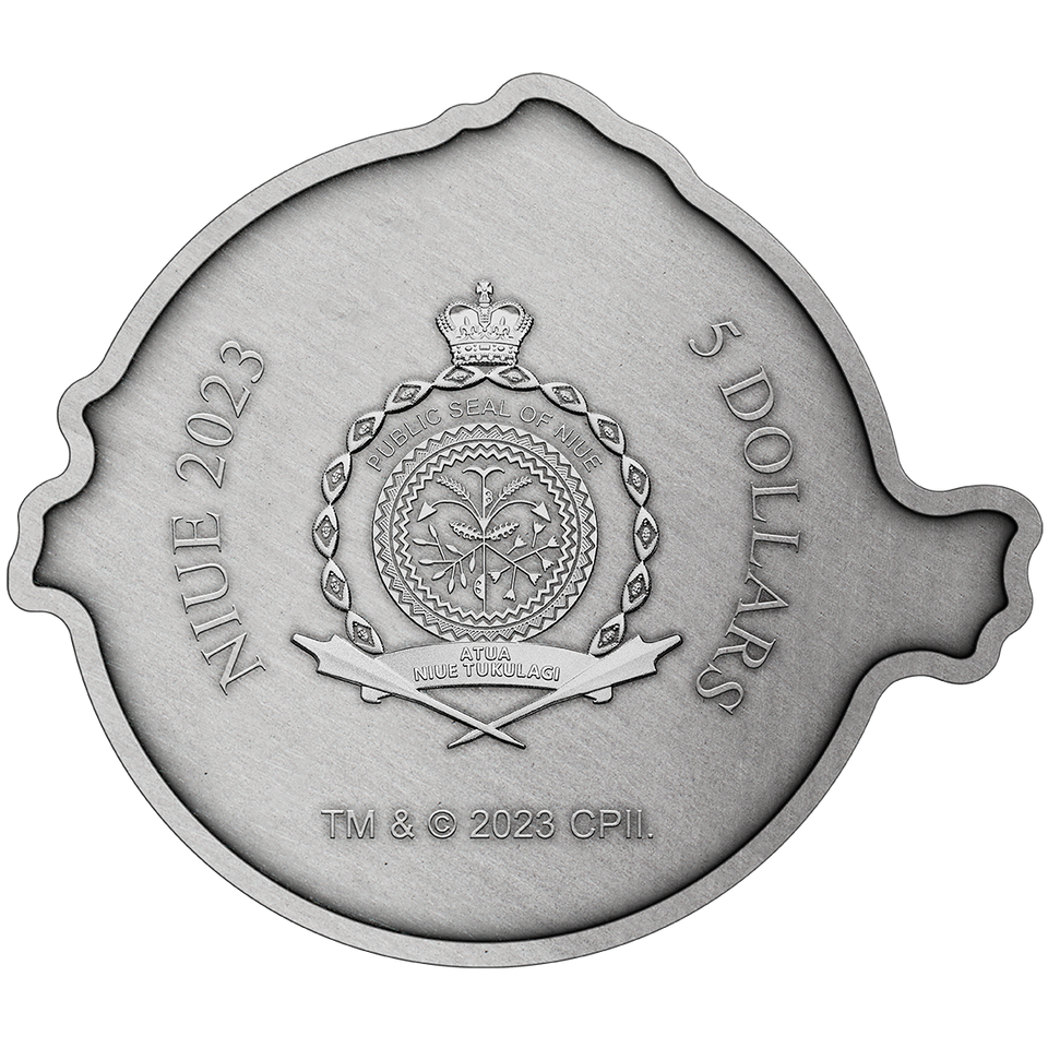 Niue 2023 $5 Ghostbusters Logo Shaped 2oz Silver Coloured Coin with Trap Set