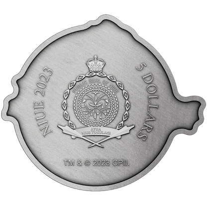 Niue 2023 $5 Ghostbusters Logo Shaped 2oz Silver Coloured Coin with Trap Set