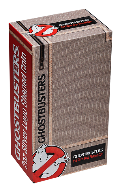 Niue 2023 $5 Ghostbusters Logo Shaped 2oz Silver Coloured Coin with Trap Set