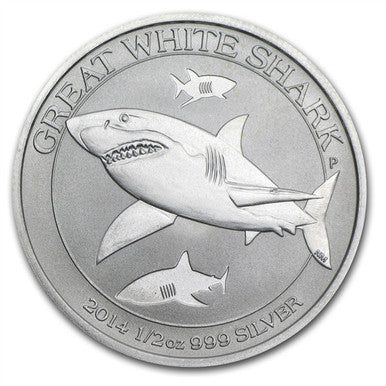 2014 50c Great White Shark 1/2oz Silver BU Coin