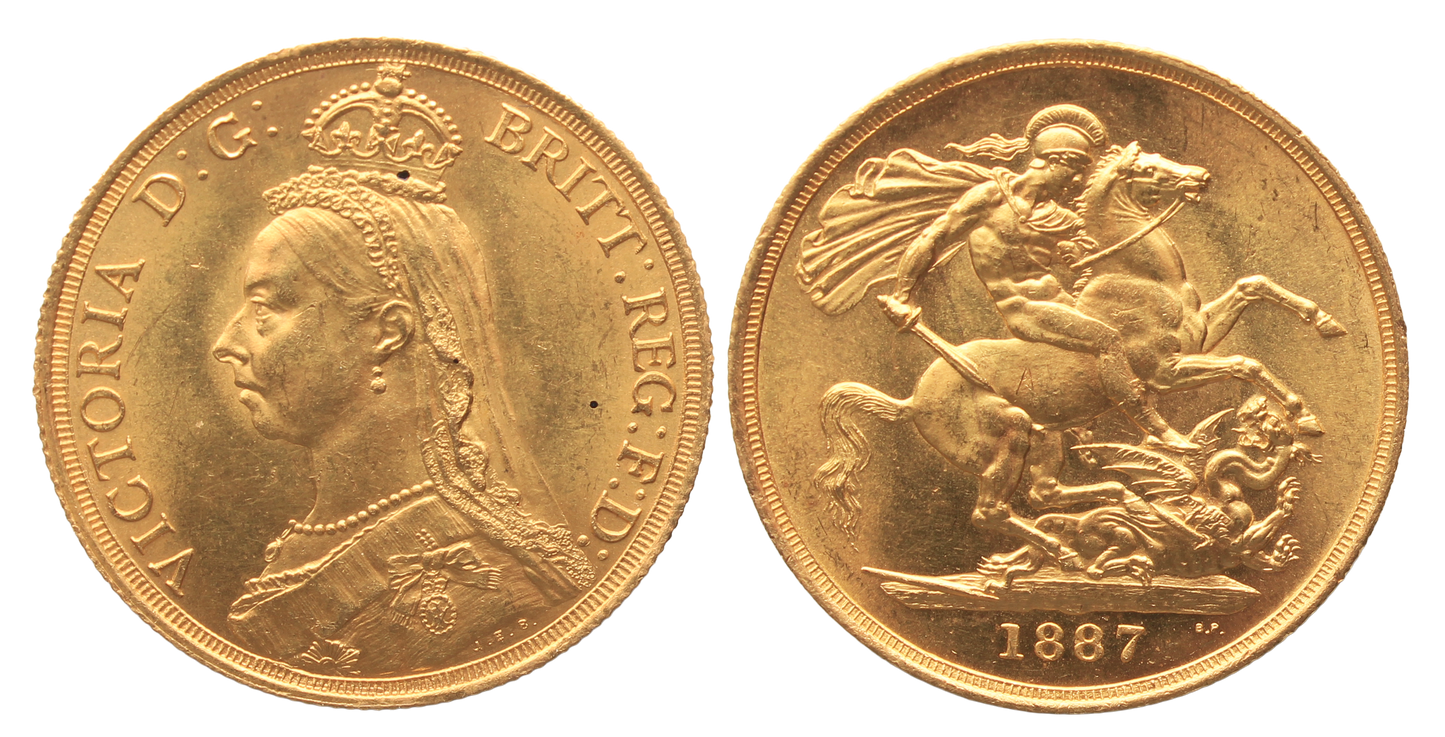 GB 1887 Victoria Jubilee Two Pounds UNC