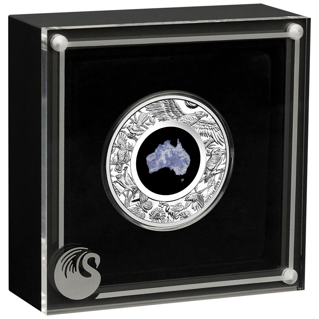 2022 $1 Great Southern Land Blue Lepidolite 1oz Silver Proof Coin