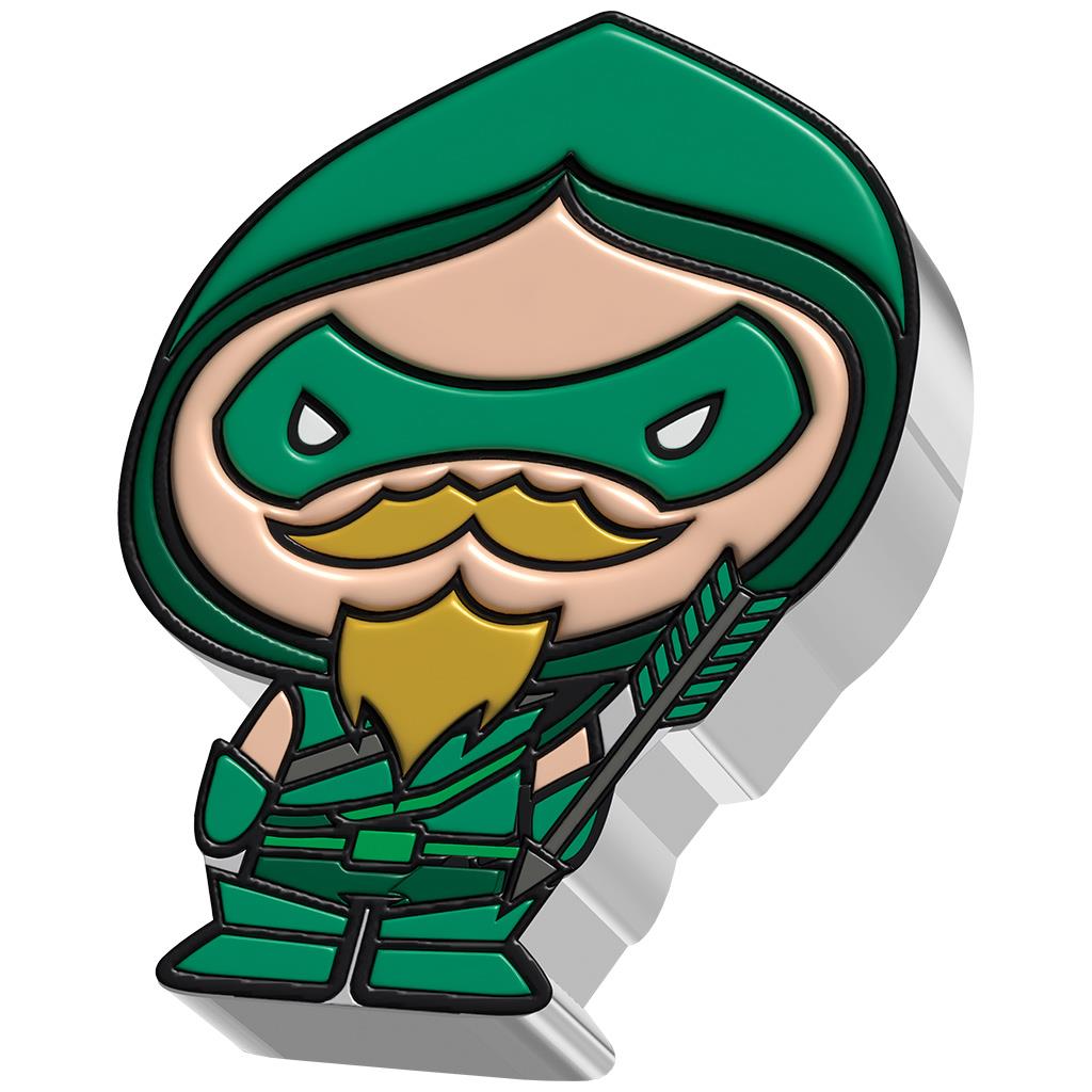 Niue 2022 $2 Chibi DC Comics Green Arrow Shaped 1oz Silver Proof Coin