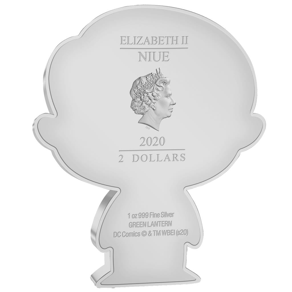 Niue 2020 $2 Chibi DC Comics Green Lantern Shaped 1oz Silver Proof Coin